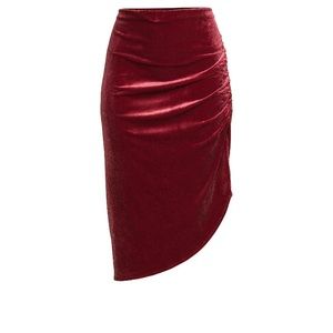 PLUS SIZE- Womens wine velvet midi skirt, size XXL brand new with tags